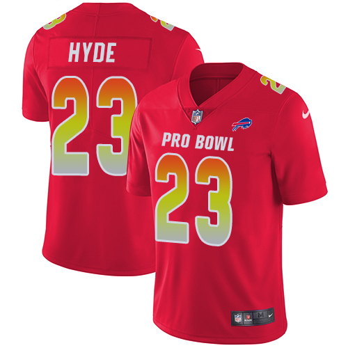 Nike Bills #23 Micah Hyde Red Men's Stitched NFL Limited AFC 2018 Pro Bowl Jersey - Click Image to Close